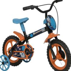 Bicicleta Infantil Athornauta  Aro 12 Preta com Laranja e Azul, Preto,