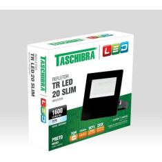 Refletor Taschibra Tr Led Slim 20W  6500K Preto