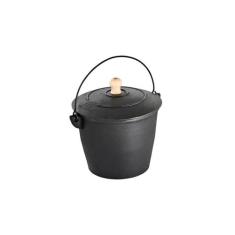 Caldeirão Bojudo Reto Ferro Fundido Com Tampa 20cm 4,3 Lts - Libaneza