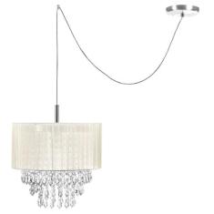 Pendente Cupula Cristal Acr. Manucrilic + Deslocador Bege - MARRYLUZ
