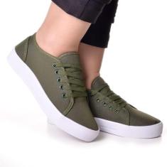 Tênis Wayke Casual Feminino Adulto, Verde musgo, 40