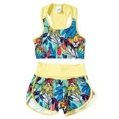 Roupa Infantil Feminina para Esporte c/ Uv50+ Beach Tenis Tip Top Conj