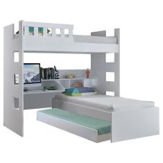 Treliche Multifuncional Com Escrivaninha Faces F04 Branco - Mpozenato