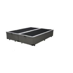 Cama Box Baú Casal Bipartido Sintético Cinza