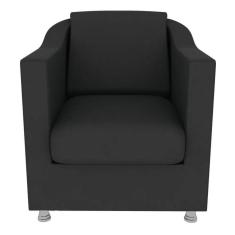 Poltrona Decorativa Tilla Para Sala E Escritório Suede Preto