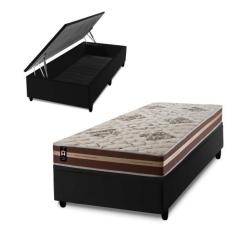 Conjunto Box Baú Chicago Marrom 88x188x64 Espuma D33 - King House