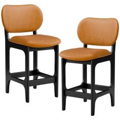 Kit 02 Banquetas Baixa Bar Cozinha E Sala De Jantar Fixa Betta L02 Pre