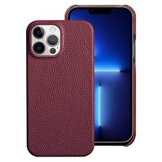 Capa de telefone de couro genuíno para iphone 14 13 Pro Max 12 13 mini 12 pro max 11 XR XS MAX 8 plus Capa traseira luxuosa, vermelha, para iphone 12 Mini