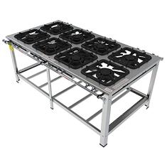 Fogão Industrial Inox Gastromaq 8 Bocas Duplas Centro Fgi408cd