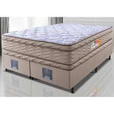 Cama Box Queen Colchão Ortofirm + Box 158x198x71 Double Face Espuma D33 Dourado