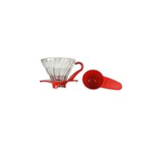 Coador de Café em Vidro Vermelho Hario V60-01