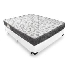 Cama Box Viúva Branco Blindada + Colchão De Espuma D33 - Ortobom - iso 100 128cm - Branco