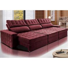 Sofá Retrátil e Reclinável 4,15m Cama inBox Big Star. com SoftGel D40 Velupluma