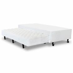 Cama Box Base Solteiro Com Auxiliar Semi Ortopedica Poliester