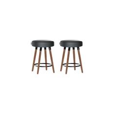 Kit 2 Bancos Moderno Pé Palito Roma Slim Asfalto 50cm