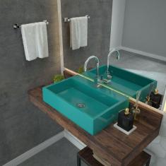 Kit Cuba RT55 com Torneira Luxo 1195 e Válvula Click 1 Polegada B Compace Azul Turquesa