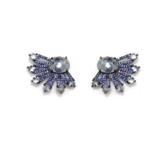Brinco Vivid Ear Cuff Raios Azul Semi Joia