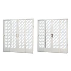 Kit com 2 Portas de Aço de Correr 215x200cm Minas Sul Mgm Branco