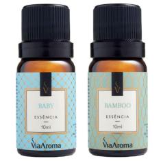 Kit 2 Essências Via Aroma Aromaterapia 10ml - Baby e Bamboo