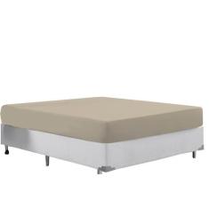 Lençol Avulso Com Elástico Cama Queen 400 Fios Macio Bege - Beatriz En