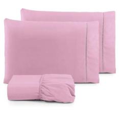 Jogo Lençol Casal Padrão Cama Box 3 Peças Percal 200 Fios Promoção - R