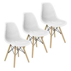 Kit 3 Cadeiras Colmeia Furadinha Heloisa Eloá Charles Eames Eiffel Bas
