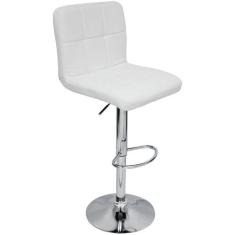 Banqueta Confort Gomos Estofada Couro Giratória c/ regulagem - Lianto 