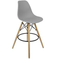 Banqueta Charles Eames Eiffel Wood Design Base Fixa Madeira - Lianto D