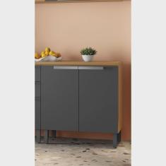 Balcão de Cozinha 80cm 2 Portas em Mdf com Tampo New Porto