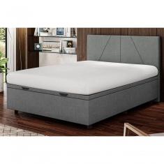 Base Cama Box Baú Viúva Linho Skybox Cinza
