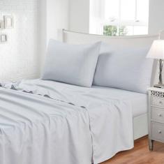 Jogo Cama Lençol Queen Jolitex Toque de Seda 300 Fios 4 Peças, Cinza, 