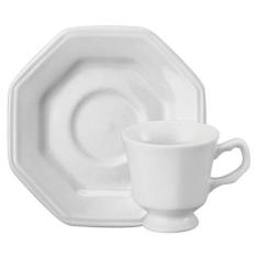 Xícara de Café Prisma com Pires de Porcelana 60 ml Schmidt - Porcelana