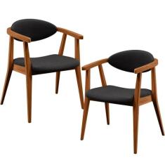 Kit 02 Poltronas Decorativas Para Sala de Estar Cecília B04 Linho Chum