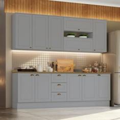 Cozinha Compacta 7 Peças 11 Portas 3 Gavetas Emily - Espresso Móveis