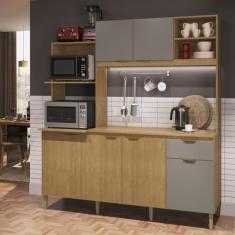 Cozinha Compacta com Tampo 6 Portas 1 Gaveta 2 Nichos para Forno Freij