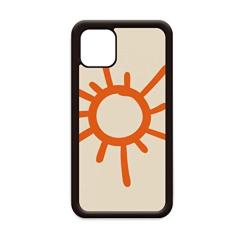 Pintura à mão laranja sol para iPhone 12 Pro Max capa para Apple Mini Mobile Case Shell