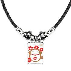 DIYthinker Colar Japão, Flores de Cerejeira Lucky Fortune Gato, Joias Torque, Pingente de Corda de Couro