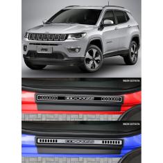 Jogo Soleira Premium Elegance Jeep Compass - 4 Portas ( Vinil + Resinada 8 Peças )