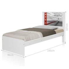 Cama Solteiro Cidade San Francisco com Colchão