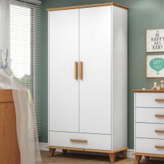 Guarda-roupa Infantil 2 Portas Branco/Imbuia
