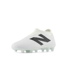 New Balance Tênis de futebol Tekela Magique Fg V4+ unissex, Branco/preto/vermelho verdadeiro, 3.5 Big Kid