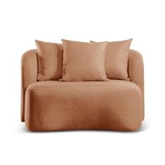 Sofá Curvo Orgânico Orion bouclé Laranja 402