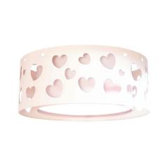 Luminária Infantil Plafon Corações Duplo Branco 40X16 - Tom luz, Led,p