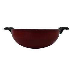 Panela Wok Alumínio 28 cm Vermelho C/alças Dona Chefa