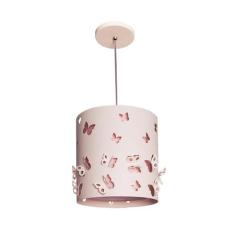 Lustre infantil pendente borboletas 25x25 - Tom Luz