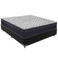 Cama Box Preto E Colchão Airtech 150 Espuma D45 Viúvo Ortobom