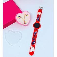 Kit Relógo de Pulso Infantil Digital Led Redondo Pulseira silicone Esp