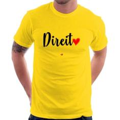 Camiseta Direito por amor - Foca na Moda, Amarelo, GGG
