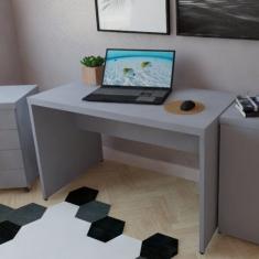 Mesa Para Escritório 100cmx60cm 40mm  Cinza Cristal