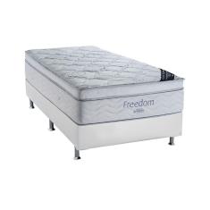 Cama Box Solteiro: Colchão Molas Superpocket Ortobom Freedom ViscoBase Courano White(88x188)